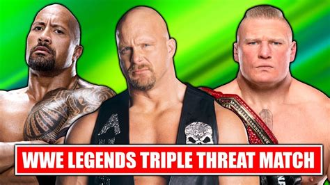 The Rock vs. Stone Cold Steve Austin vs. Brock Lesnar - WWE Triple Threat Smackdown 2023 - YouTube