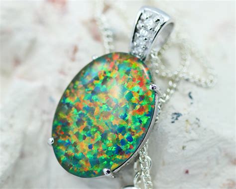 Large Stunning Man made Fire Opal Pendant GTJA 1062