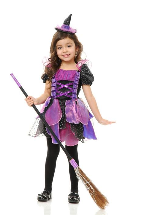 purple GLITTER WITCH kids girls halloween costume XS/S - CostumeVille