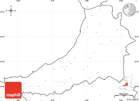 Blank Simple Map of Ceredigion - Sir Ceredigion, no labels