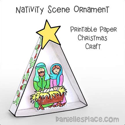 Nativity Scene Ornament Printable Paper Christmas Craft