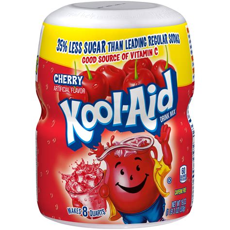 Kool-Aid Sugar Sweetened Caffeine-Free Cherry Powdered Drink Mix, 19 oz ...