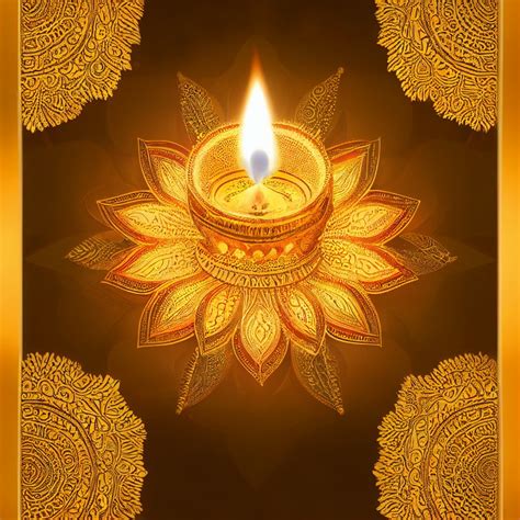 Free Gold Diwali Diya Background Design