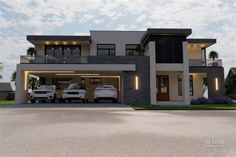 Modern 5 Bedroom Double Storey House - ID 25506 - House Plans by Maramani