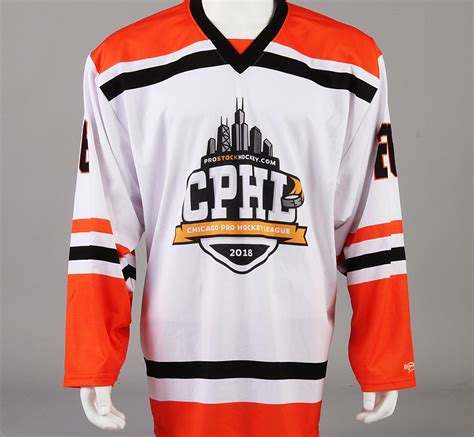 Large Orange Chicago Pro Hockey League Jersey - Nathan Clurman - Pro Stock Hockey