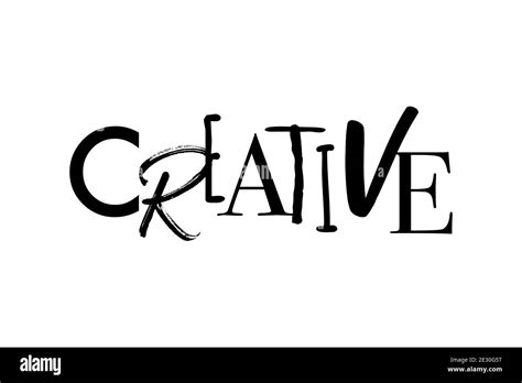 Modern graphic design of a word "Creative". Different fonts used in playful typography Stock ...