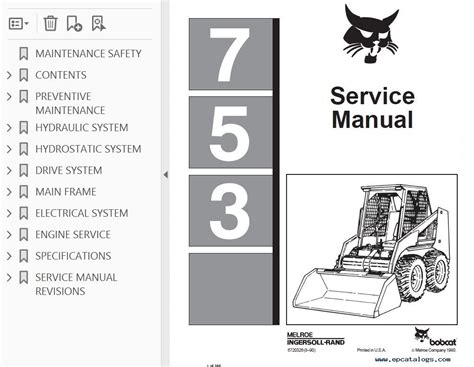 Bobcat 753 Skid Steer Loader PDF Service Manual Download