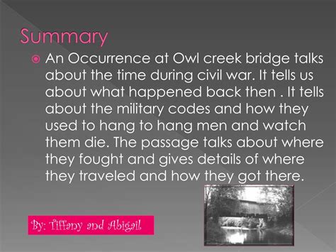 PPT - “An Occurrence at owl creek Bridge” PowerPoint Presentation, free ...