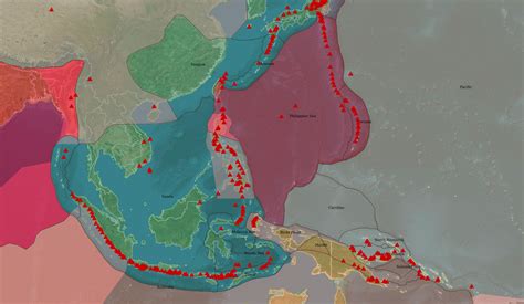 Volcanoes world map - World in maps