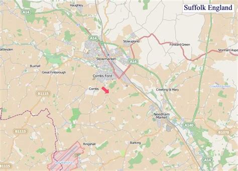 A Map of Suffolk England. Suffolk UK Map