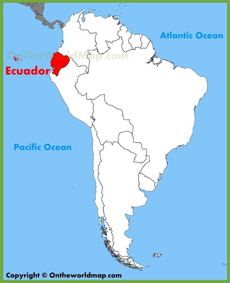 Ecuador location on the South America map - Ontheworldmap.com