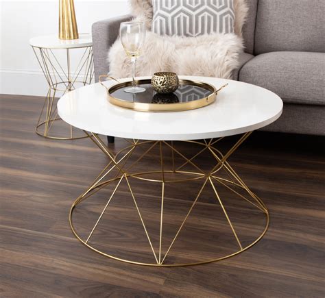 Round Gold Coffee Table Canada : The gold finish brings a luxury appeal to your home decor. - Go ...