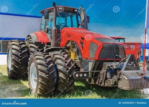 Modern Tractor for Agriculture on the Farm with a Powerful Motor Stock Image - Image of ...