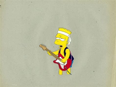 Matt Groening, The Simpsons, Bart plays guitar, 20th Century Fox, USA, Original Production Cels ...