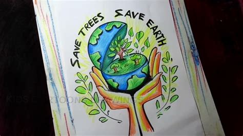 Poster Save Earth Drawing