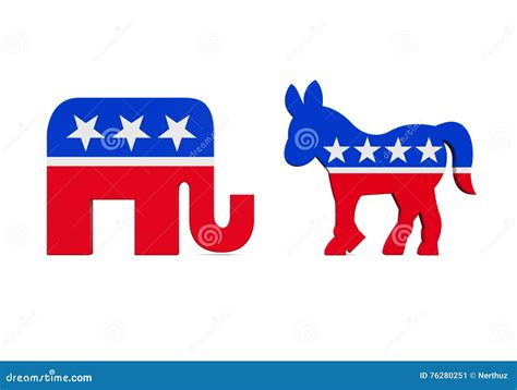 Democrat Donkey Versus Republican Elephant Cartoon Vector ...