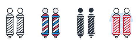 barber pole icon logo vector illustration. barber pole symbol template for graphic and web ...