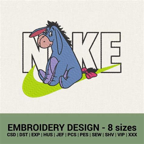 Nike Eeyore Winnie the Pooh character logo machine embroidery