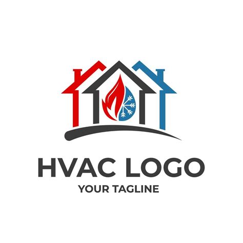 HVAC, house heating and air conditioning logo installation 13382649 Vector Art at Vecteezy