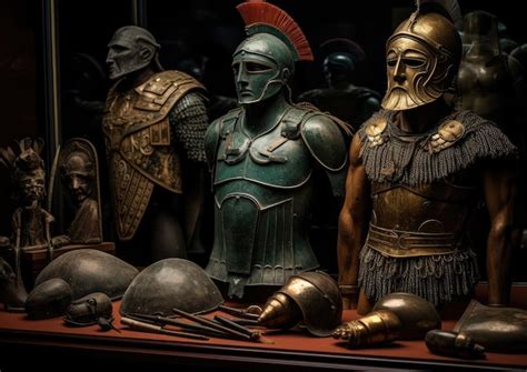 Premium AI Image | Artifacts from ancient Rome displayed in a museum