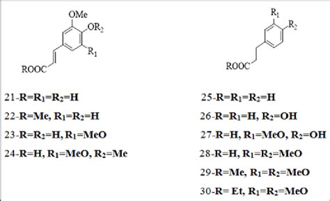 Chemical structure of cinnamic acid derivatives. | Download Scientific Diagram