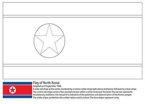 North Korea Flag Coloring Page - Free Printable Coloring Pages for Kids