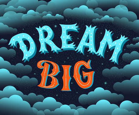 Dream Big Lettering Motivational Poster Stock Vector Art & More Images of Art - iStock