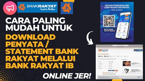 Cara Download Bank Statement atau Penyata Bank Rakyat II How To ...