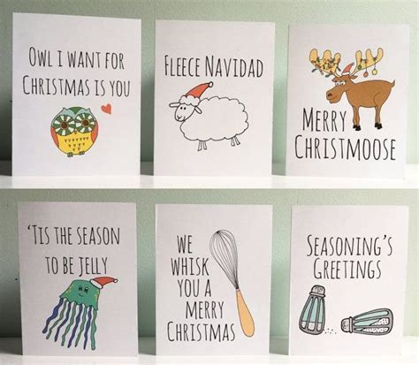 Funny Christmas Cards, Christmas Puns , Set of 6, ... - #Cards #Christmas #funny #giftcards #P ...