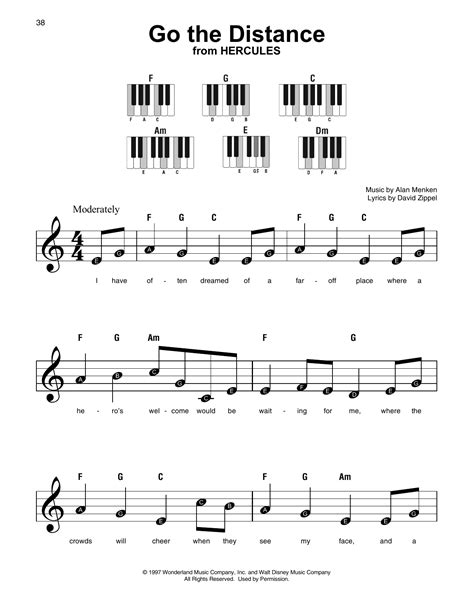 Go The Distance (Super Easy Piano) - Print Sheet Music Now