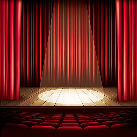 Atmospheric Lighting Red Stage Curtain Background Template | Stage curtains, Theatre stage, Red ...