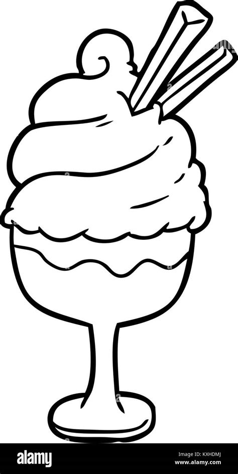 line drawing of a ice cream dessert Stock Vector Image & Art - Alamy