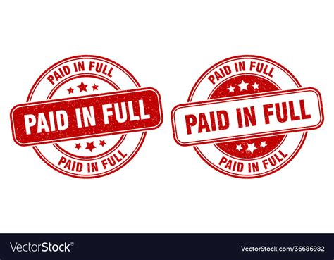 Paid in full stamp label round Royalty Free Vector Image