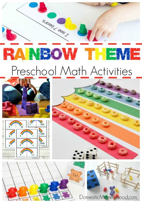 Rainbow Theme Preschool Math Activities - Domestic Mommyhood