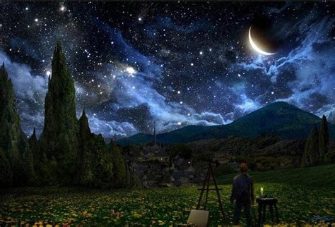 photo pemandangan alam di malam hari 120 | Starry night van gogh ...