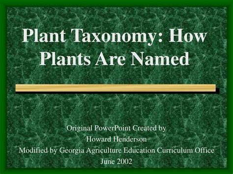 PPT - Plant Taxonomy: How Plants Are Named PowerPoint Presentation, free download - ID:685259