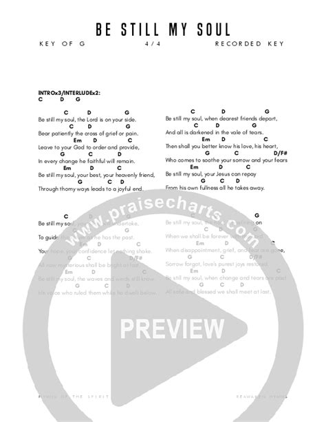 Be Still My Soul Chords PDF (Reawaken Hymns) - PraiseCharts