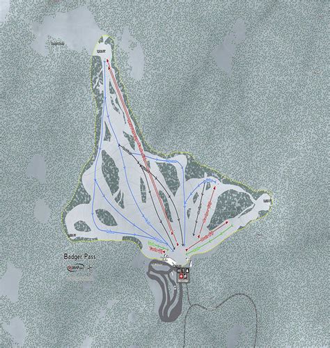 Badger Pass Ski Trail Map - Art Print | Powderaddicts