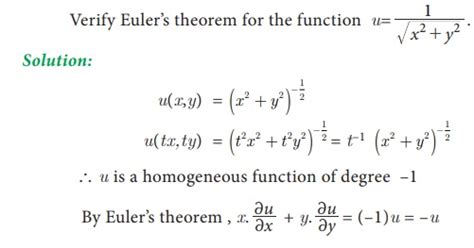 Euler’s theorem and its applications - Applications of Differentiation