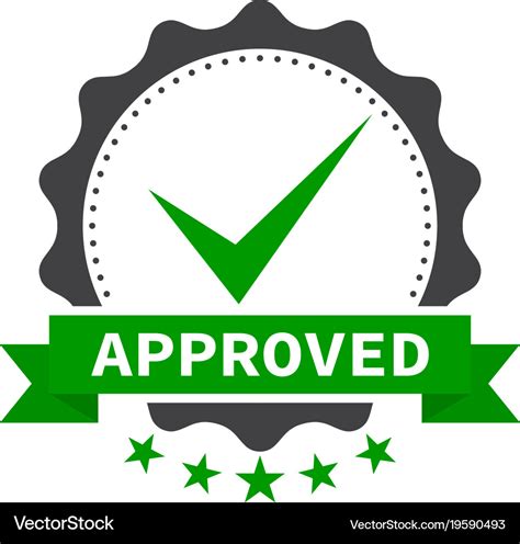 Approved stamp label sticker or stick flat icon Vector Image