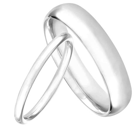 Platinum His and Hers Wedding Bands, Matching Wedding Rings, Couple Wedding Bands Set ...