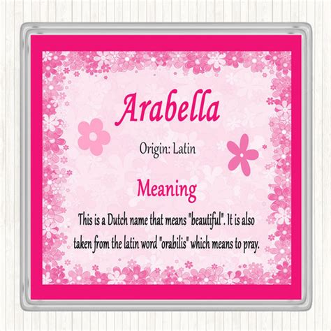 Arabella Personalised Name Meaning Coaster - The Card Zoo