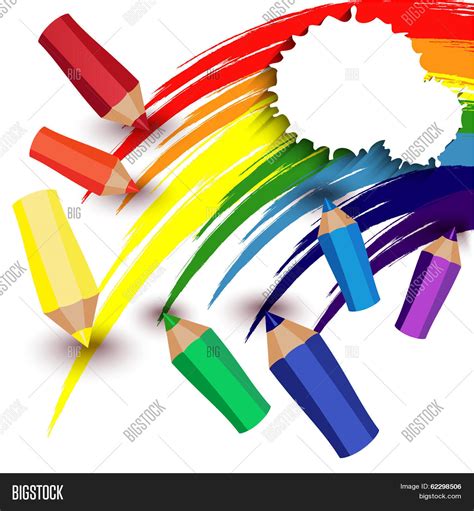 Crayons Draw Rainbow Vector & Photo (Free Trial) | Bigstock