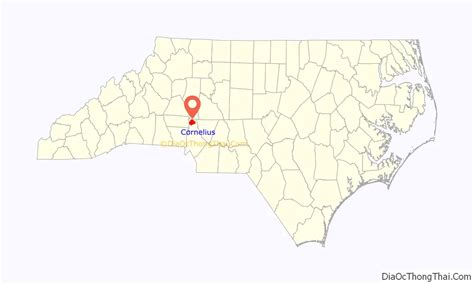 Map of Cornelius town, North Carolina - Thong Thai Real