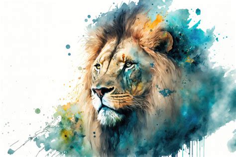 Lion Watercolor Painting