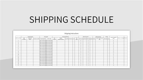 Shipping Schedule Excel Template And Google Sheets File For Free Download - Slidesdocs