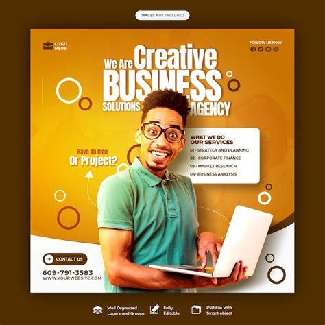 Free PSD | Digital marketing agency and corporate social media banner or Instagram post template