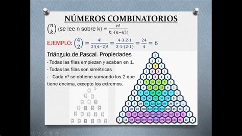 Nº combinatorios. Triángulo de Pascal. Binomio de Newton - YouTube