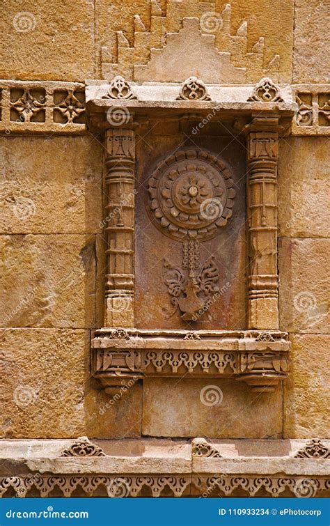 Carving Details on Eastern Gate of Champaner Fort, Located in UNESCO Protected Champaner ...