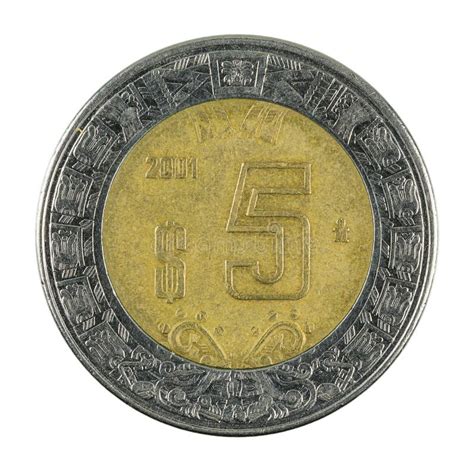 Five mexican peso coin stock image. Image of mexican - 31916435